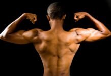 근감소증 예방, 꾸준한 근육 관리로 건강한 삶 지키세요 topless man with black background