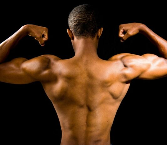 근감소증 예방, 꾸준한 근육 관리로 건강한 삶 지키세요 topless man with black background